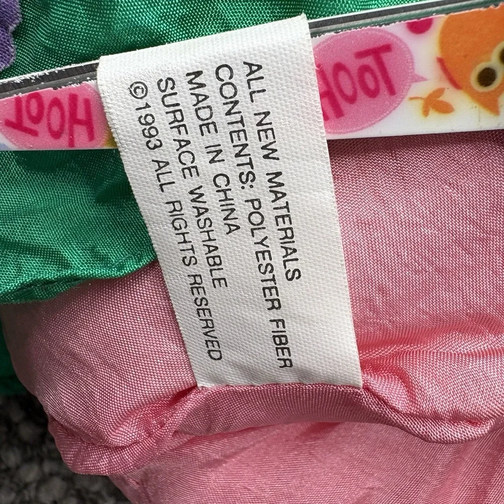 VTG 1993 Nylon Plush Rabbit Easter‎ Bunny Green Purple Silky Parachute Rare Hg10